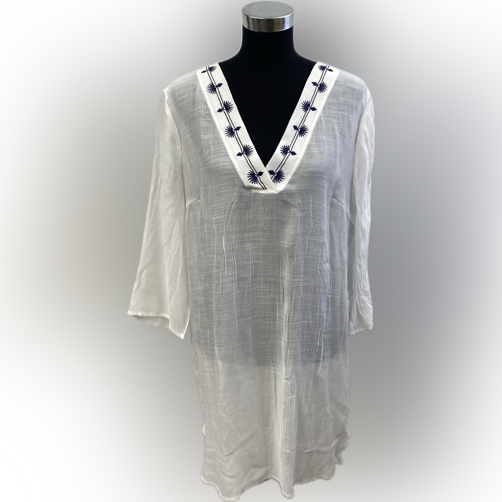 Kona Sol Women's White Beach Cover Up Tunic